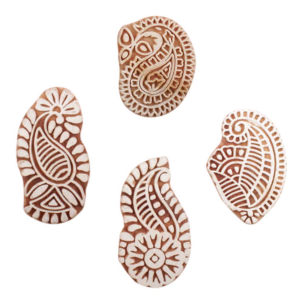 Set of 4 Piece New Mix Wooden Printing Block